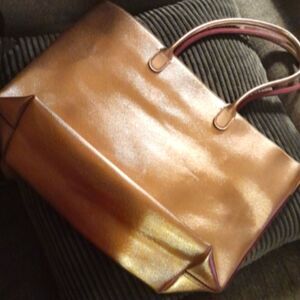 🤠NWOT Gold With Fuschia  Bath & Body Works Tote